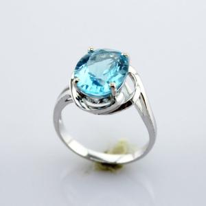 Wholesale Oval Blue Cubic Zirconia 925 Silver Solitaire Gem Ring(F29) from china suppliers