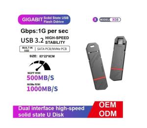 Wholesale SATA Nvme 1tb Usb Flash Drive Read Speed Of Up To 550MB/S And A Write Speed Of 1000MB/S from china suppliers