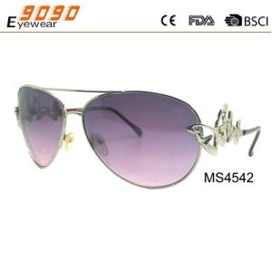 Wholesale Newest Style 2017 Fashionable metal Sunglasses ,printing the butterfly on the temple from china suppliers