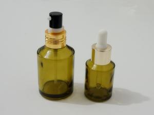 Wholesale ES-S106 olive green glass essential oil bottle bulb dropper pipettes/closures/assemblies from china suppliers