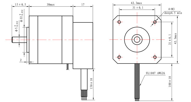 NEMA 17 Closed Loop Stepper Motor With Encoder 42x42x38mm 380m.N 1.5A For CNC Set