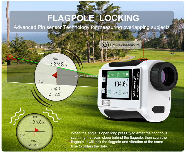 kaemeasu Rechargeable Laser Rangefinder Voice Golf Range Finder LCD Display Telescope With Side Screen J1200
