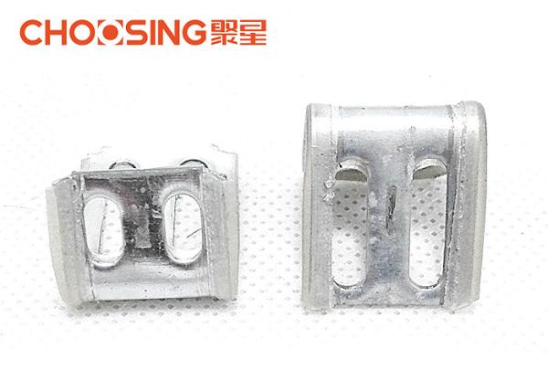 4 Holes Upholstery Spring Clips Plastic Half Covered 1.0mm Thickness Staple