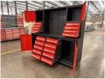 Stainless Steel Handles Red Color Garage Cabinet Storage Work Benches with ODM