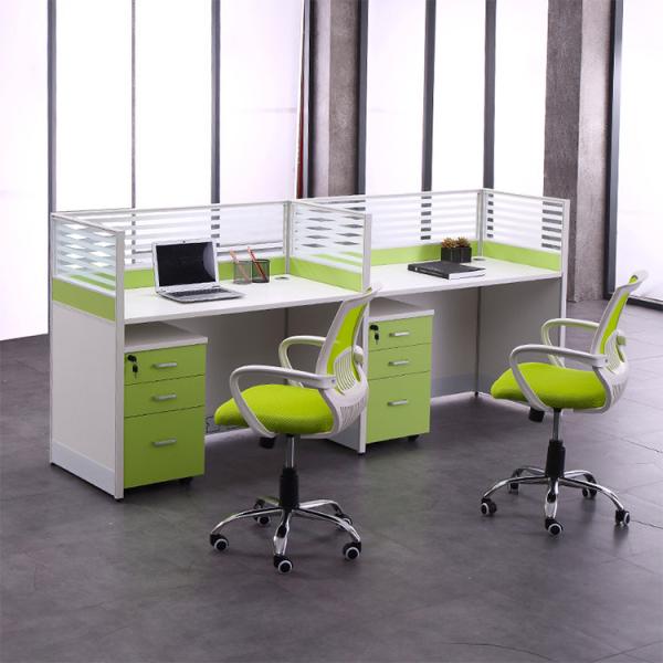 Green Call Center Office Cubicles Workstation Thickness 30mm