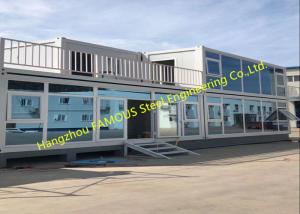 Wholesale Foldable Flat Pack Container House With Glass Facade Decoration For Office Use from china suppliers