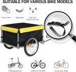 Bike Trailer Cargo Foldable Max Load, 2x16'' Inflatable Wheels, Aluminum Bicycle