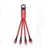 Buy cheap 2.4A USB Charger Cable 14cm Fast Charging Nylon Braided 3 in 1 Keychain Data from wholesalers