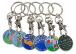 High Quality Supper Market Iron / Brass / Copper Trolley Coin with Key Chain