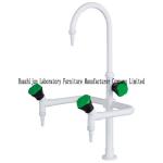 Flexible Gooseneck Lab Sink Faucets Panel Mounted Detachable Brass Serrated