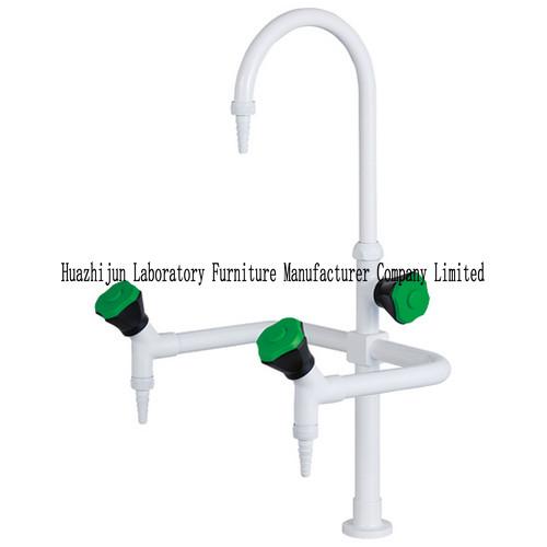 Flexible Gooseneck Lab Sink Faucets Panel Mounted Detachable Brass Serrated