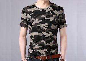 China Summer Cotton Camo Print T Shirt , Men Casual Short Sleeve Vest on sale