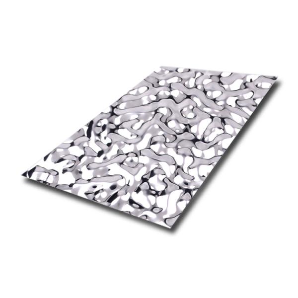 JIS PVD Silver Water Ripple Stainless Steel Sheet 1219 X 2438mm Width Plate