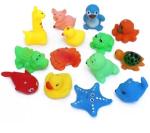 Floating Baby Rubber Bath Toys Animal Shape 12 Pcs Harmless Gifts For Children
