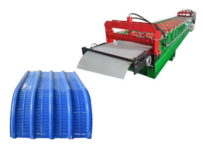 Two Function Steel Roof Roll Forming Machine With Hydraulic Curving Device