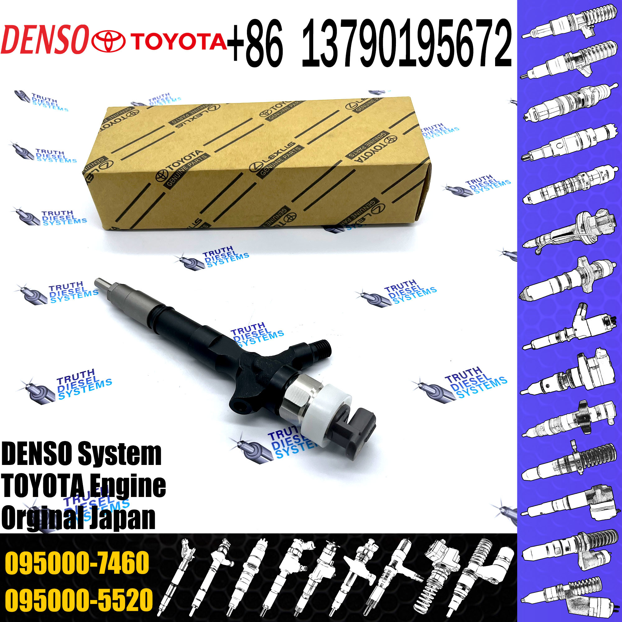 Diesel Common Rail Injector 095000 7460 0950007460 095000-7460 For Diesel Injector