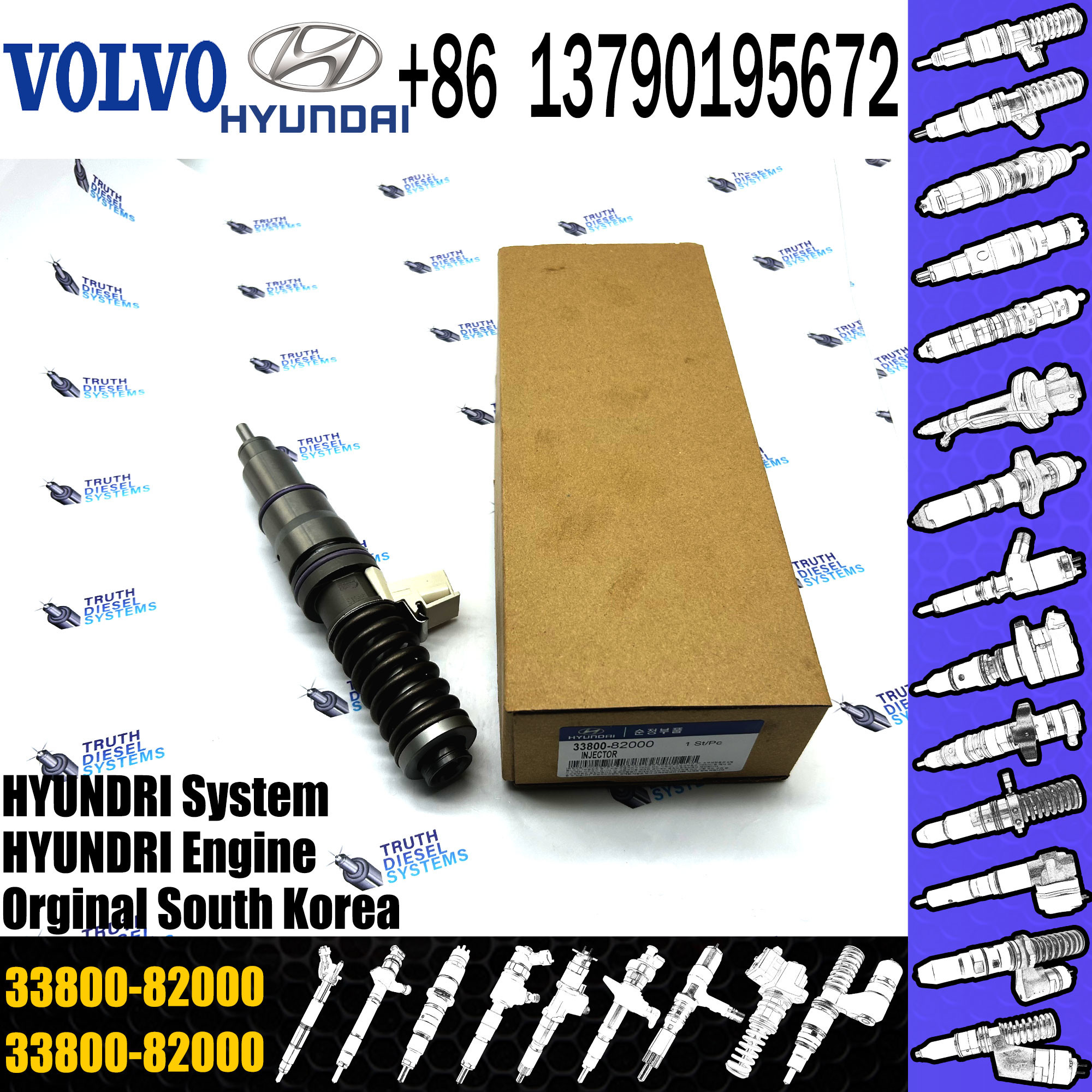 BEBE4D19001 Electronic Unit Injectors diesel fuel common rail injector 33800-82000 for VOL