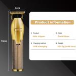 Waterproof T Blade Cordless Hair Trimmer Rechargeable Zero Gapped 50-60Hz