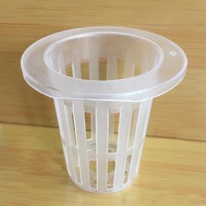 China Clear 2 Inch Hydroponic System Plastic Mesh Basket Nursery Net Pot For NFT Plant Grow on sale