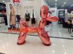 customize size hotel mall decoration dog statue with metal color as decoration
