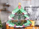Width 27cm Rotating Metal Wind Spinner 3D Christmas Tree Wind Chimes