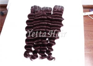 Wholesale Customized Dark Red Virgin Human Hair Extensions Loose Wave With Soft from china suppliers