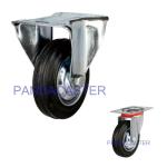 Industrial Rigid Caster , 4 Inch Black Rubber 4 Inch Castor Wheels For Carts