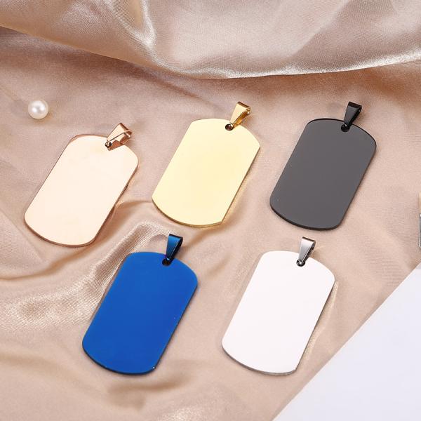 Custom wholesale stainless steel blank dog tag with ballchain military tag