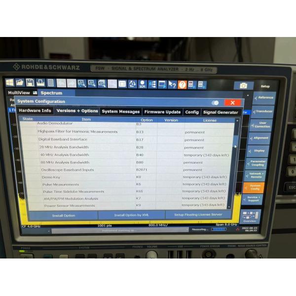 8 GHz Ultra Low Noise Signal Spectrum Analyzer Rohde & Schwarz FSW8