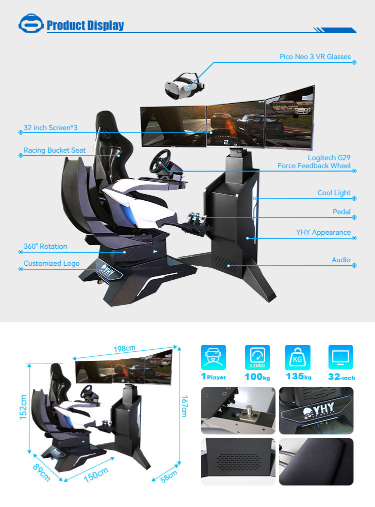 Professional 9D VR Simulator Set Dynamic Motion Drive Racing Car Simulator