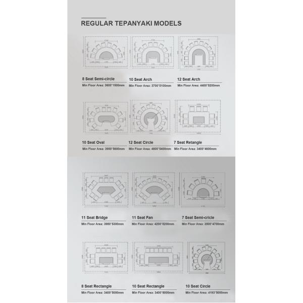 Indoor Smokeless Circle Teppanyaki Grill Table Electromagnetic Heating 10 Seats