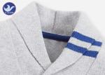 Long Sleeves Boys Shawl Neck Sweater / Jumper , Boys Wool Jumper Fake Suede