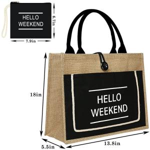 Wholesale Printed Shopping Jute Tote Bags Organic Burlap Beach Bag from china suppliers