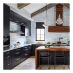 Customized Ral Color Chart Black Lacquer Finish Modern Solid Wood Cabinets for