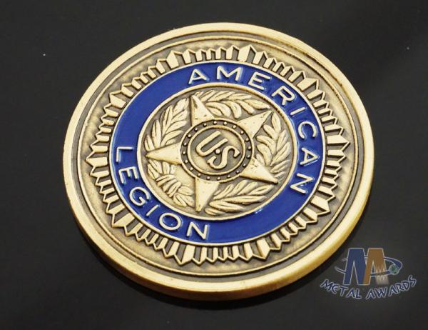 Custom Logo Soft Enamelled US 3D effect Challenge Coins Antique gold With Soft