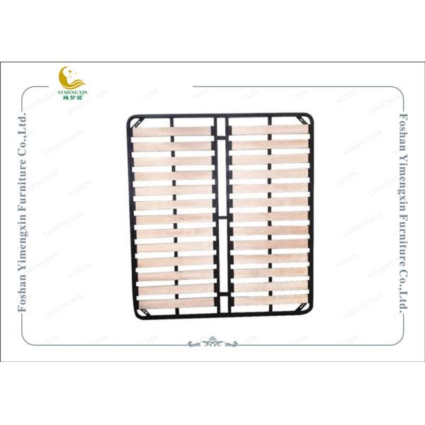 Natural Wood Color Durable Metal Slatted Bed Base For Soft Bedhead Bed