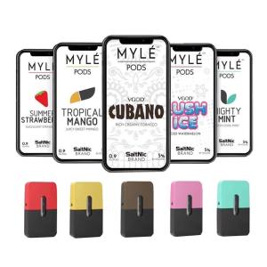 Wholesale High quality Factory oem 0.9 ML Empty Ceramic Cotton Coil Myle pods for Myle Vape device Myle Pods For Myle device from china suppliers