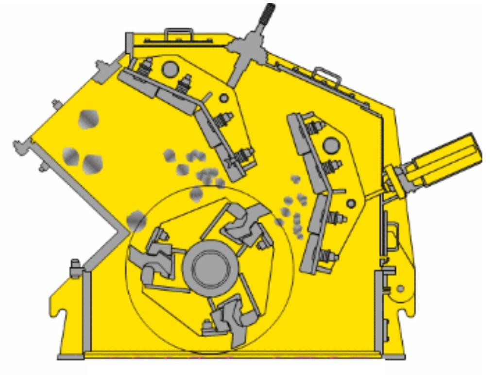 440 KW Horizontal Shaft Impact Crusher 380-600 TPH With Blow Bars Secondary Crushing