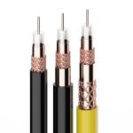 Black White Coaxial TV Cable CCA Braiding Polyvinyl Chloride Jacket