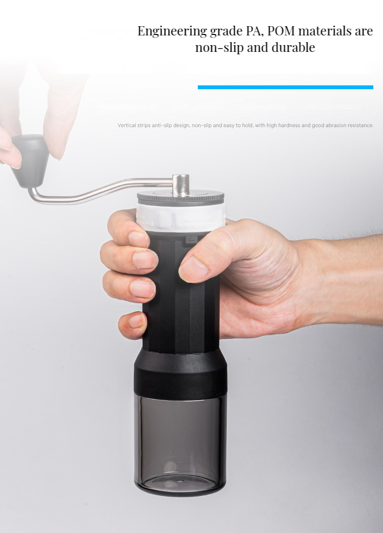 30g Capacity Plastic Body Manual Coffee Grinder with External Adjustable Ceramic Burr
