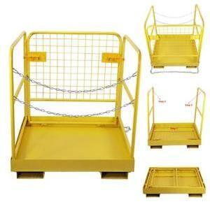 Wholesale Extra Height Hanging Work Platform Forklift Basket Safety Cage Yellow Color from china suppliers