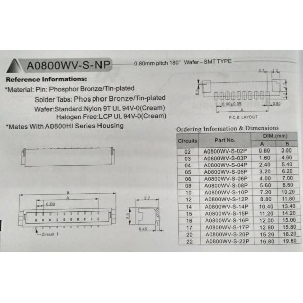 0.8mm pitch Insulation Displacement Connector SUR connector for AWG32#