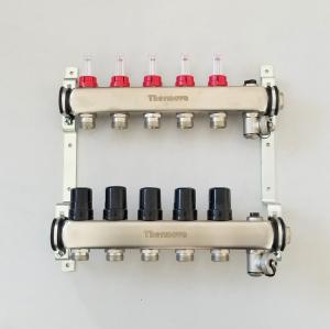 Wholesale Stainless Steel Floor Heating Manifolds Set With Flow Meter , Flow Meter SS Manifold from china suppliers
