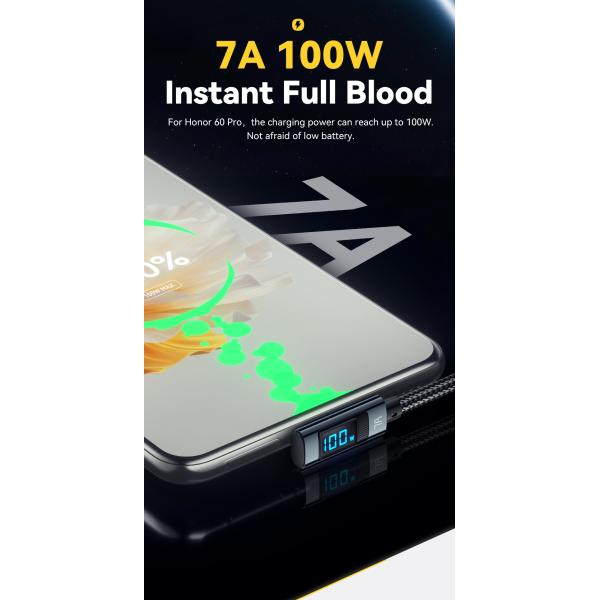 ESSAGER ES-X47 Series USB A To C Cable 1m Short 2m Long 100W