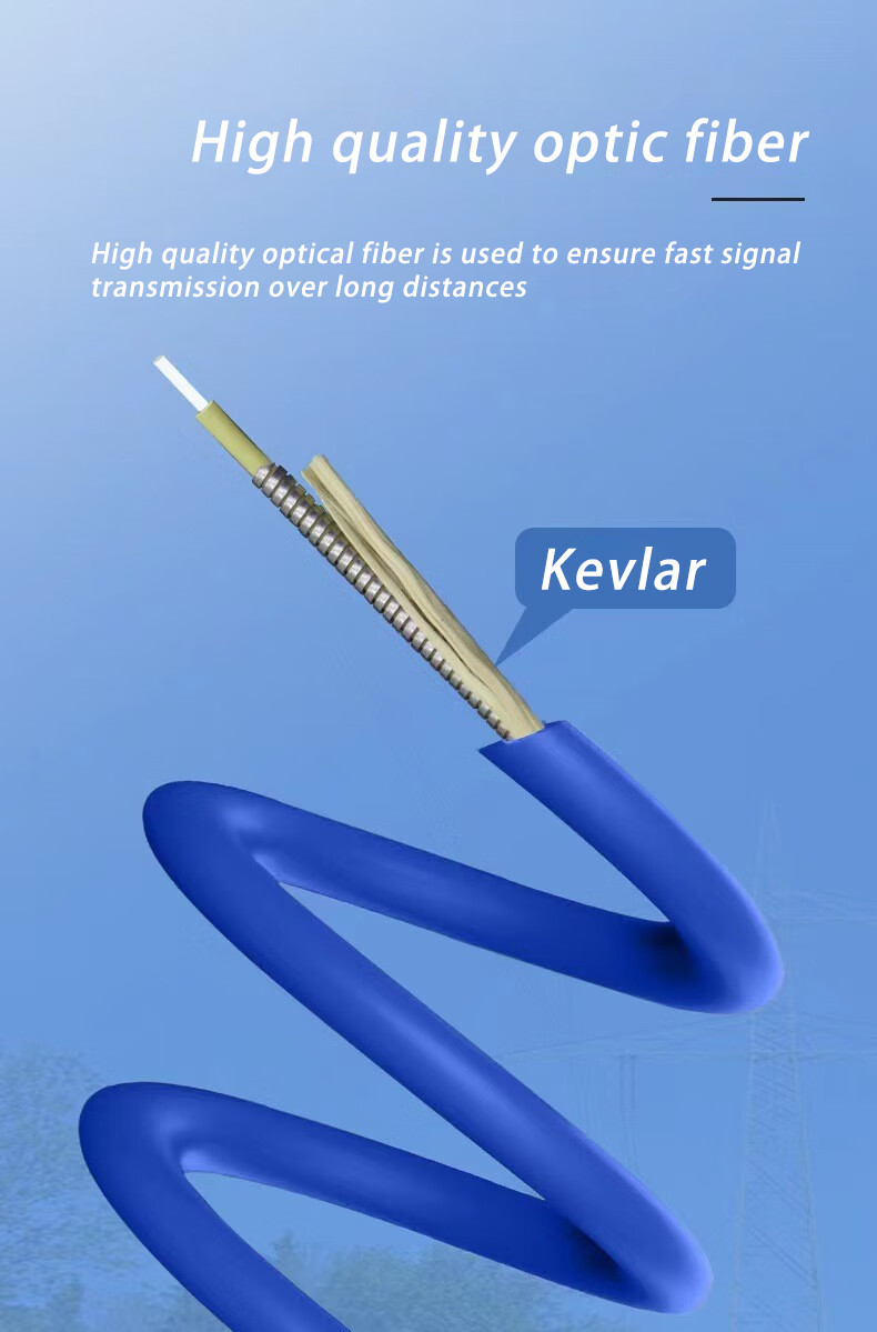 Buy Fiber Optic Cable 2 Core Spiral Steel Armoured Cable Single/ Multi Mode Crush / Rodent Resistance