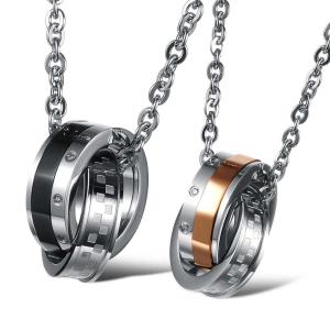 Wholesale New Fashion Tagor Jewelry 316L Stainless Steel couple Pendant Necklace TYGN082 from china suppliers
