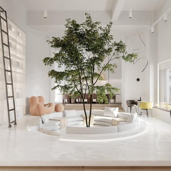 Custom Corner Artificial Ficus Tree Space Decoration Minimalist Style