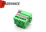 17 Pin Female Electrical PBT GF10 Connector Green Color For Automotive Cars
