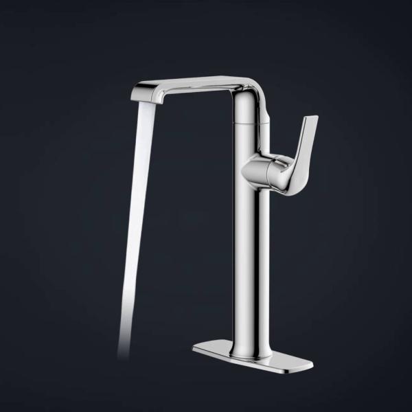 Simple Single Hole Single Handle Water Mixer Tap For Wash Basin Chrome Brass