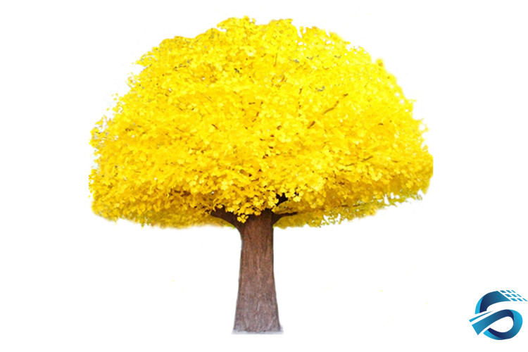 High Simulation Artificial Ginkgo Tree , Fake Tree Decor Fiberglass Material
